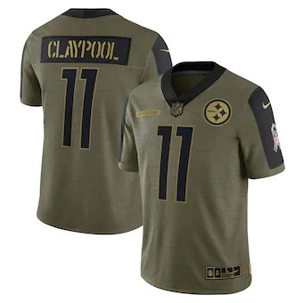 mens nike chase claypool olive pittsburgh steelers 2021 sal